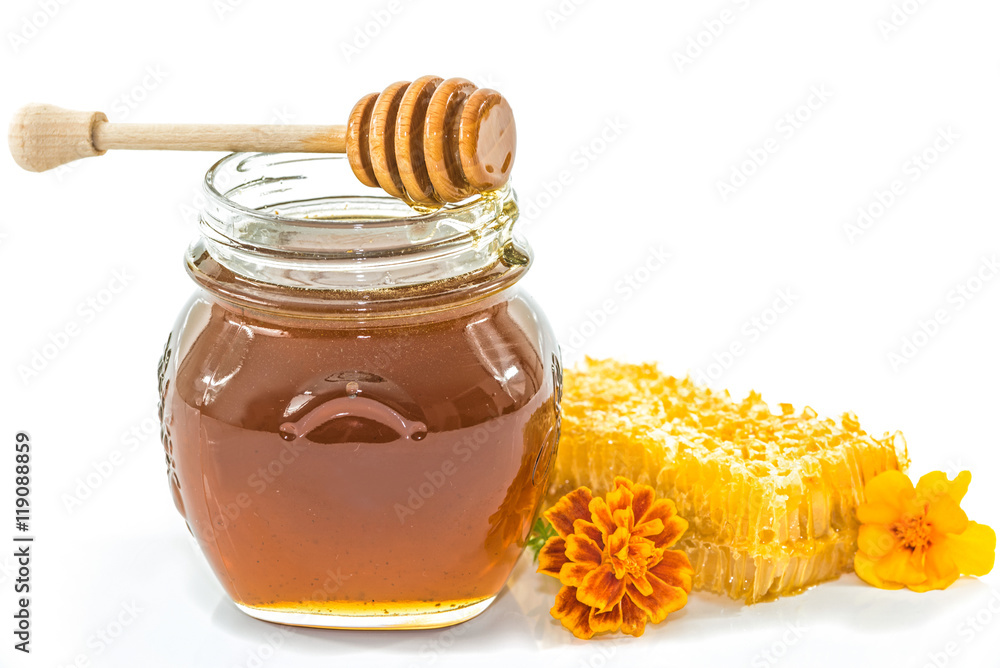 Jar of fresh honey Jar of fresh honey