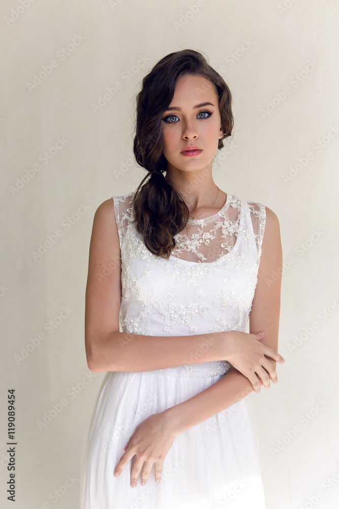 Bride beautiful woman in wedding dress - style Bride beautiful woman in wedding dress - style