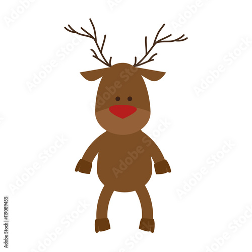 reindeer deer christmas cartoon character decoration vector illustration