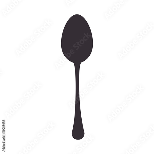 kitchen spoon cutlery utensil silverware food silhouette vector illustration photo