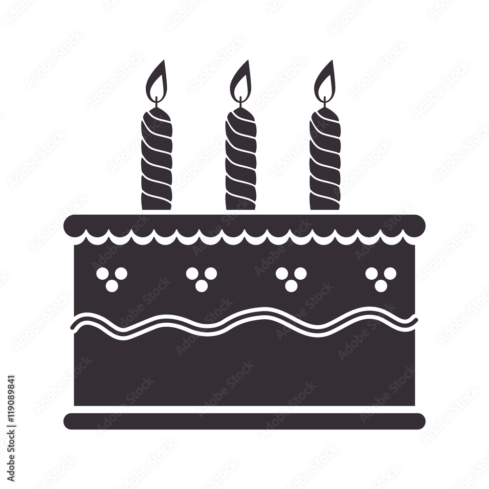 cake dessert food birthday candles pastry bakery sweet silhouette vector illustration cake dessert food birthday candles pastry bakery sweet silhouette vector illustration