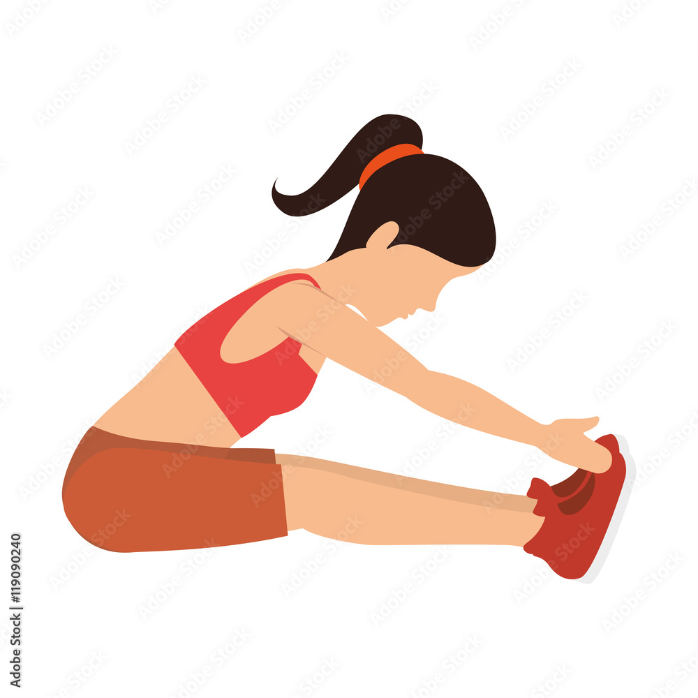 Fototapeta premium girl workout training fitness lifestyle exercises activity vector illustration