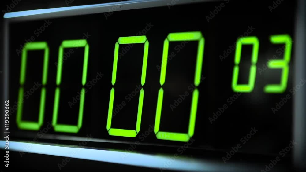 Digital clock watch. Counter with green digits. Digital clock watch. Counter with green digits.