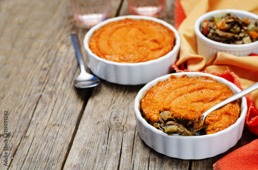 vegan green lentil mushroom sweet potato Shepherds pie vegan green lentil mushroom sweet potato Shepherds pie