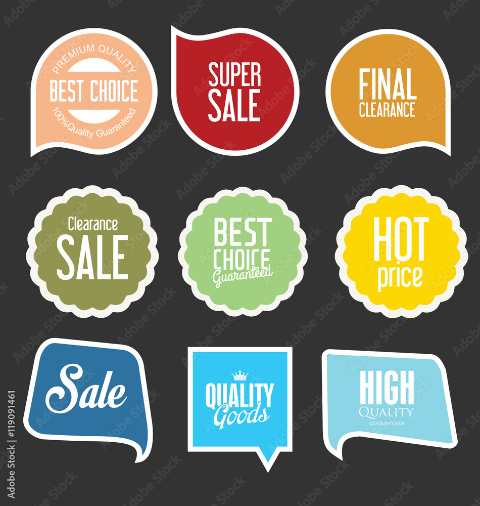 Modern sale stickers and tags collection vector
