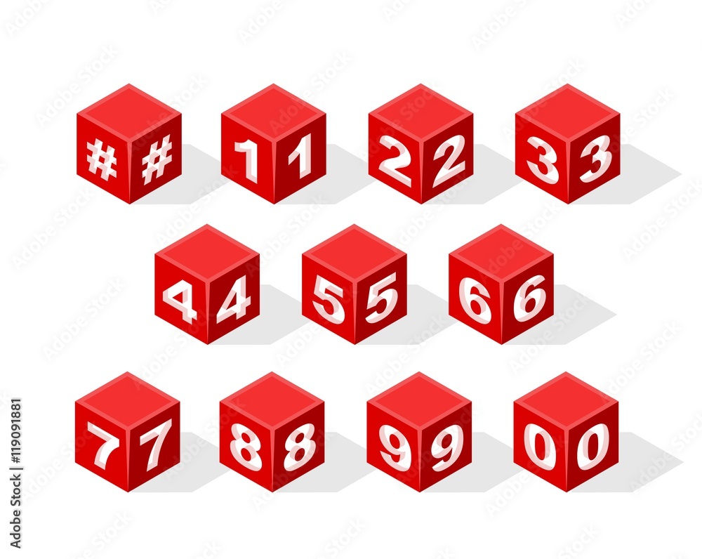 Obraz premium Set of Isometric Numbers on White Background. Vector Illustration. 