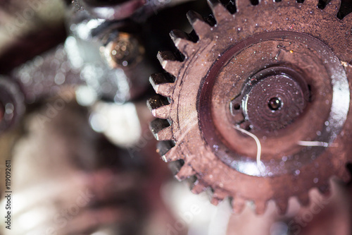 Closeup of metal gears