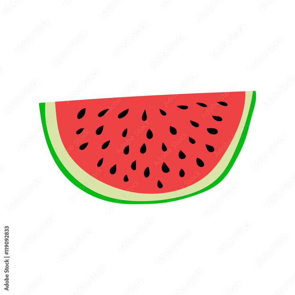 Watermelon slice. Cartoon style vector illustration Watermelon slice. Cartoon style vector illustration