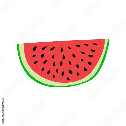 Watermelon slice. Cartoon style vector illustration