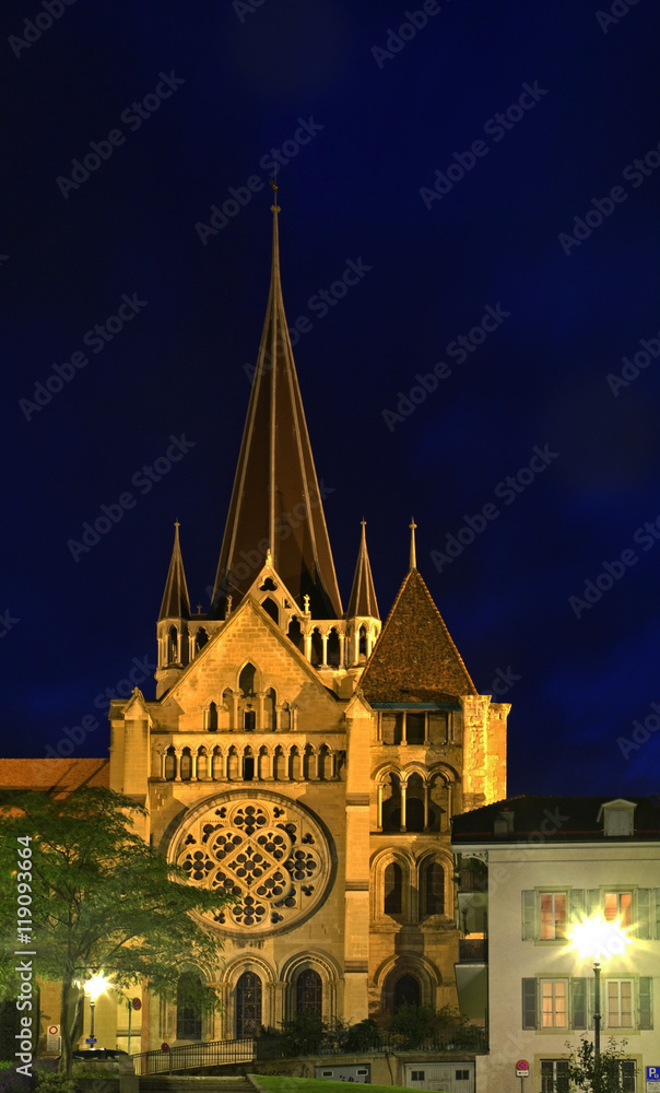 Cathedral of Notre Dame in Lausanne. Switzerland