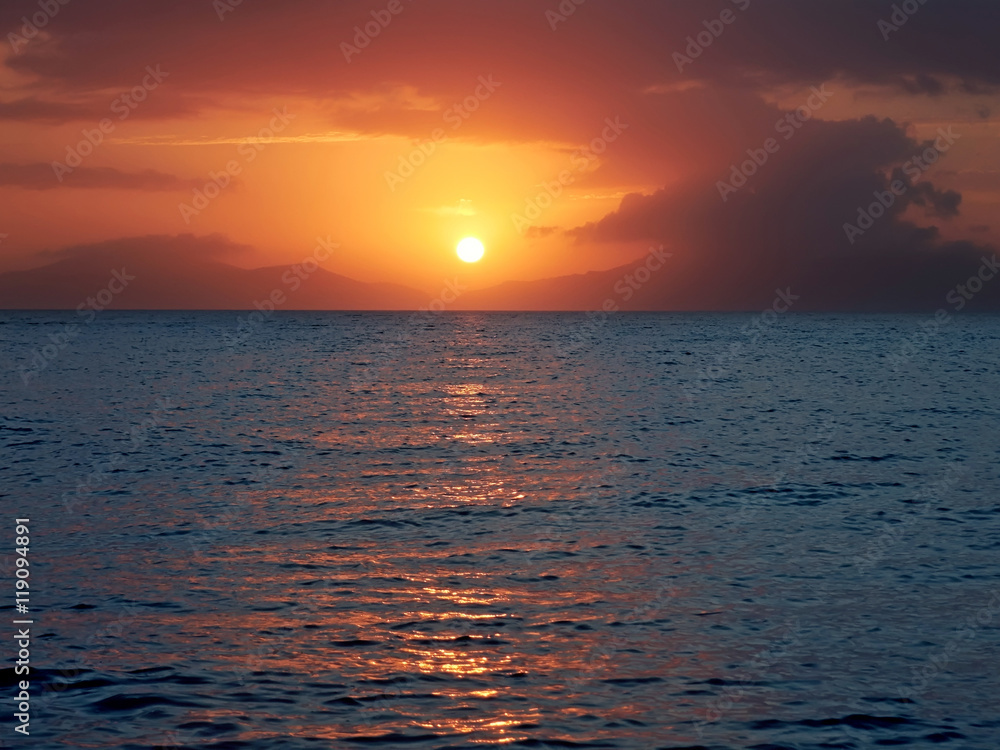 Sunset on the Aegean Islands