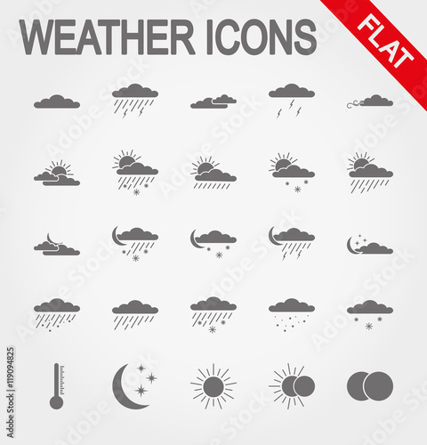Weather icons. Flat.