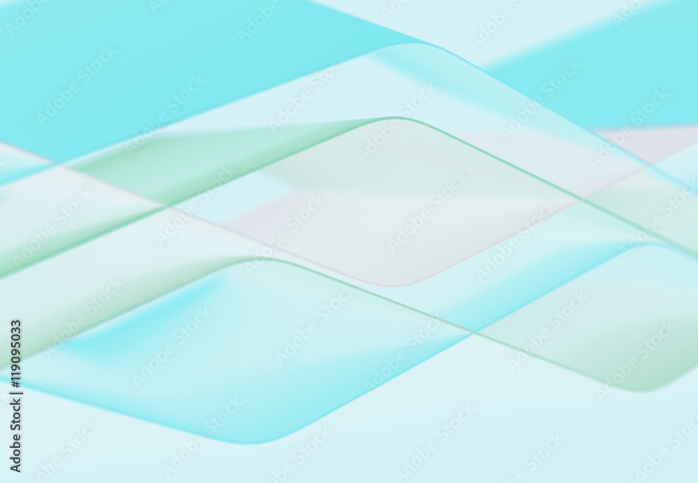 Fototapeta premium Abstract lines and 3D coloful shapes with wave form. 3d illustration