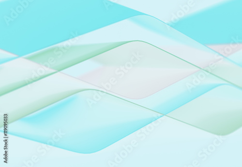Abstract lines and 3D coloful shapes with wave form. 3d illustration