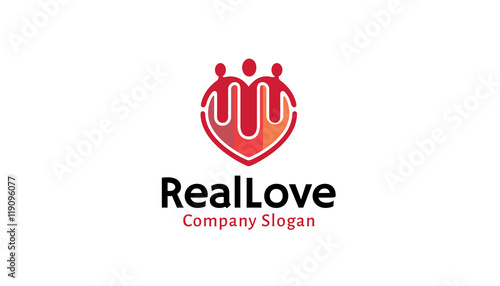Real Love Logo Design Illustration