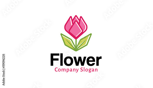 Flower Two Logo Design Illustration