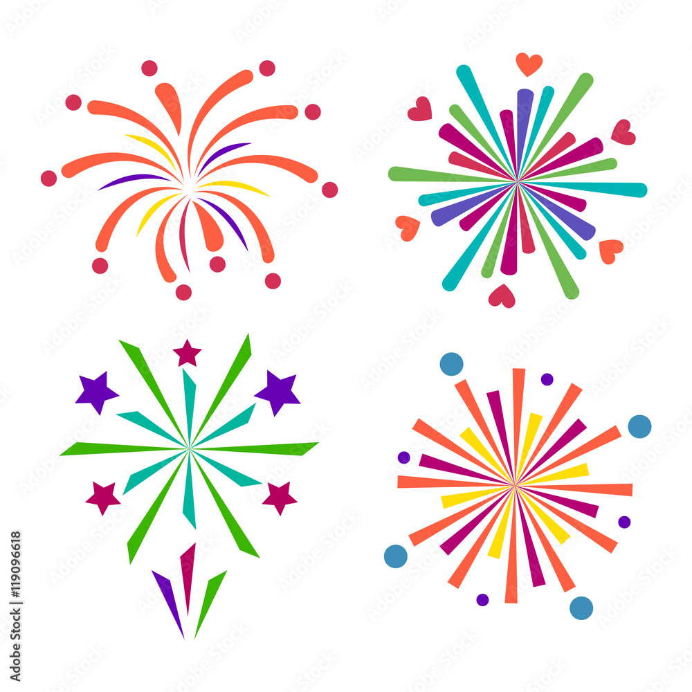 Fireworks vector icon isolated