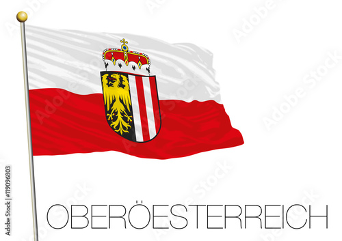 Upper Austria regional flag, land of Austria