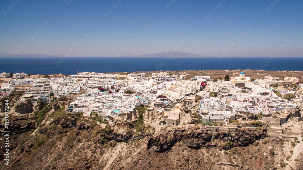Aerial view of Oia, Santorini