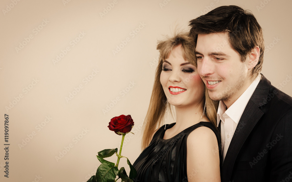 Happy elegant couple lovers. Happy elegant couple lovers.