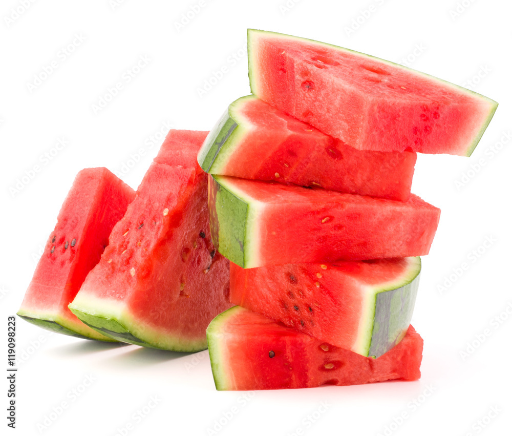 Sliced ripe watermelon isolated on white background cutout Sliced ripe watermelon isolated on white background cutout