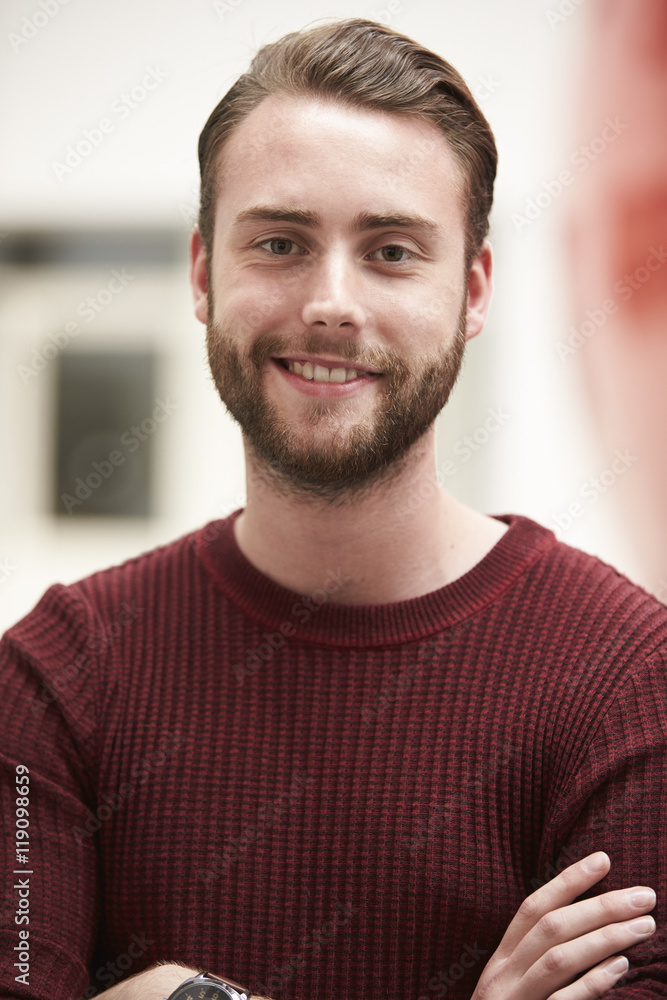 Smiling male adult university, close up Smiling male adult university, close up