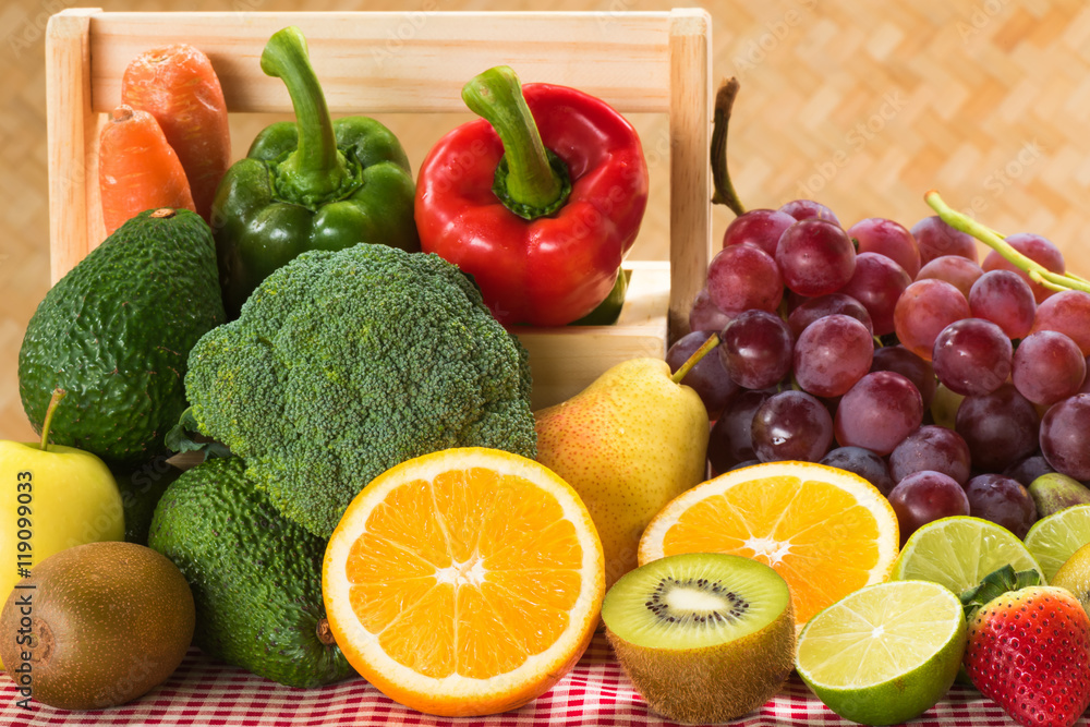 Arrangement nutrition fresh fruits and vegetables for healthy Arrangement nutrition fresh fruits and vegetables for healthy