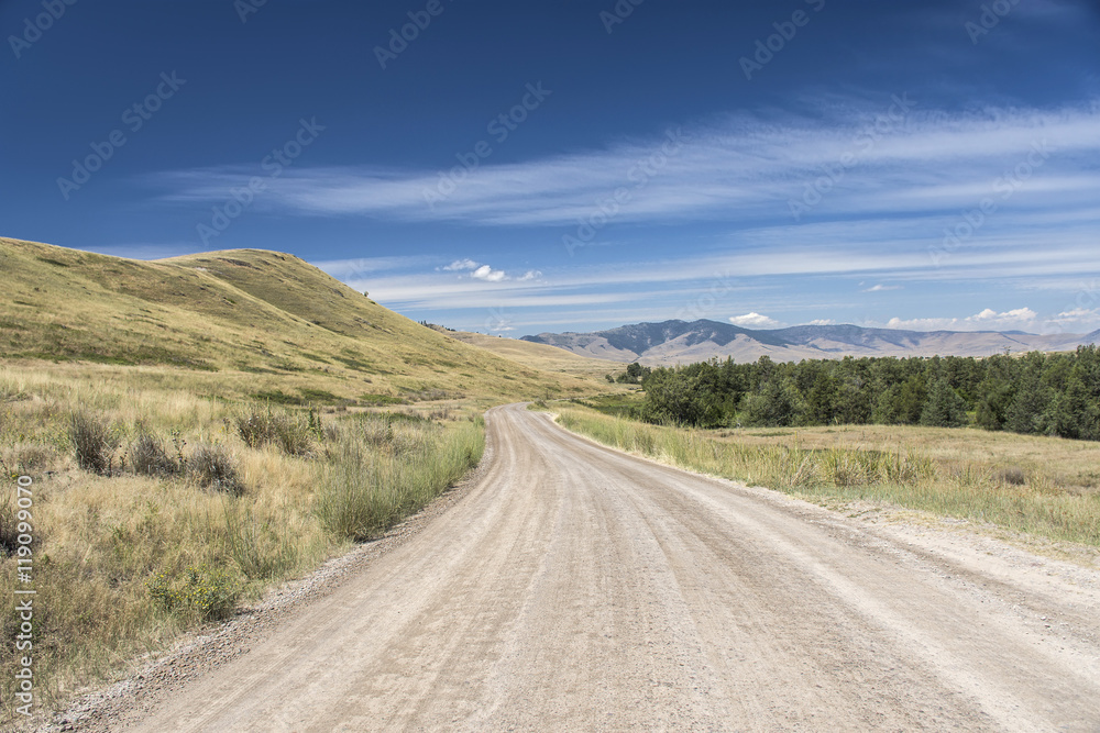 Dirt Road through Mountains