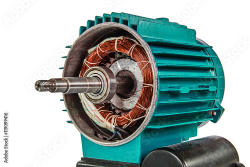 Electrical motor, isolated on white background photo