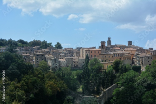 View of a district of Volterra in Italy