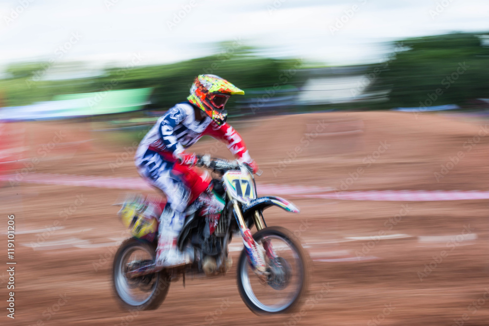 Motion blurred of motocross competition Motion blurred of motocross competition