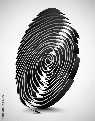 White fingerprint scanner. 3D illustration  