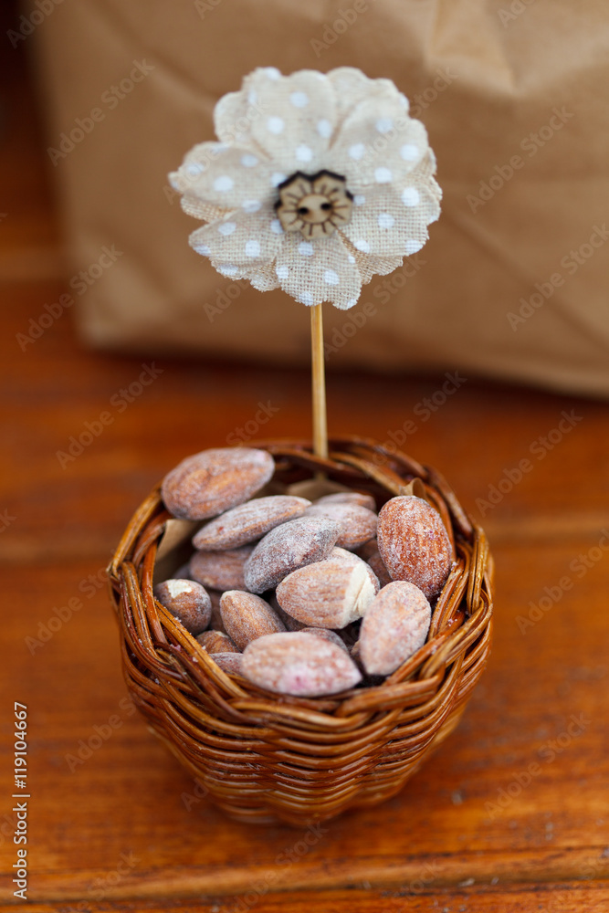 walnuts in a brown kraft paper bag walnuts in a brown kraft paper bag
