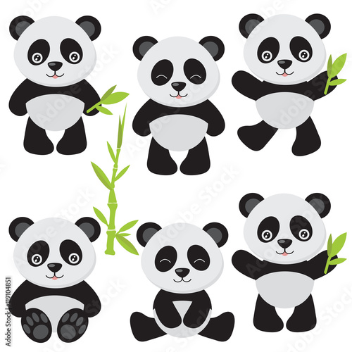 Fototapeta Naklejka Na Ścianę i Meble -  Cute panda vector illustration