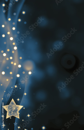 Festive dark blue Christmas background with stars