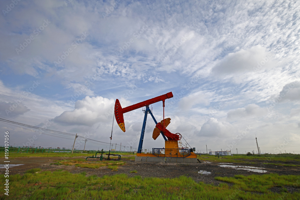 Fototapeta premium The oil pump, industrial equipment