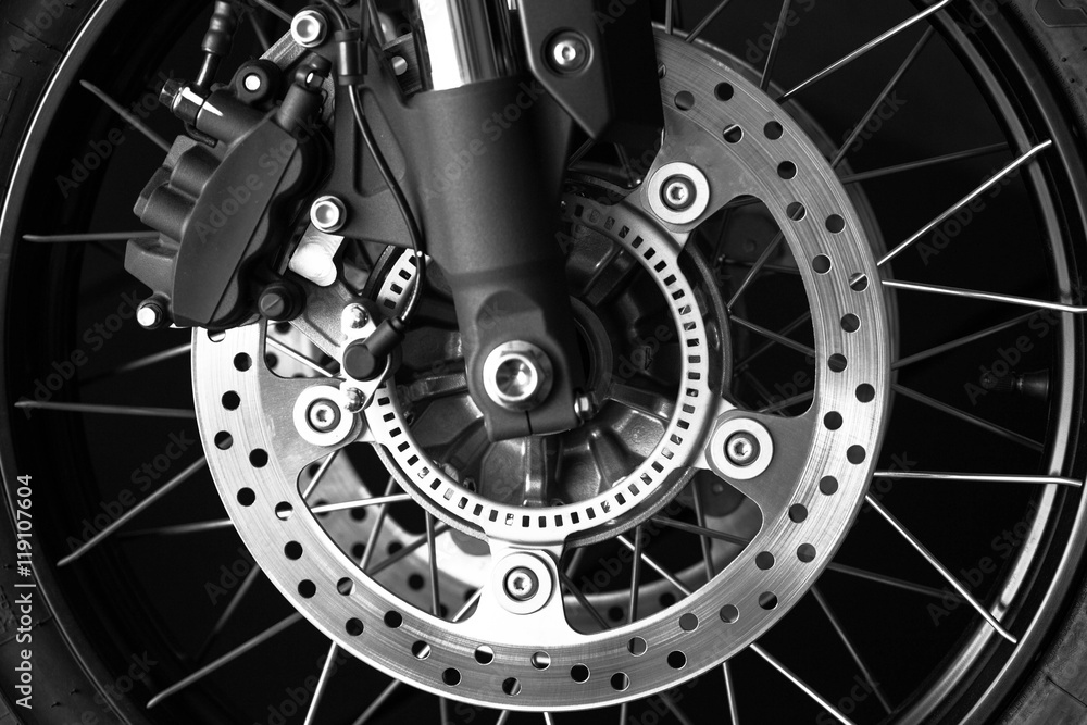 Obraz premium close up of motorbike brake background