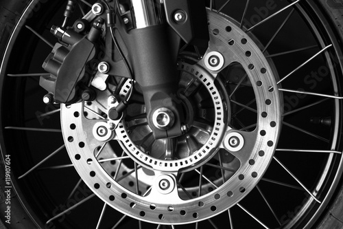 close up of motorbike brake background