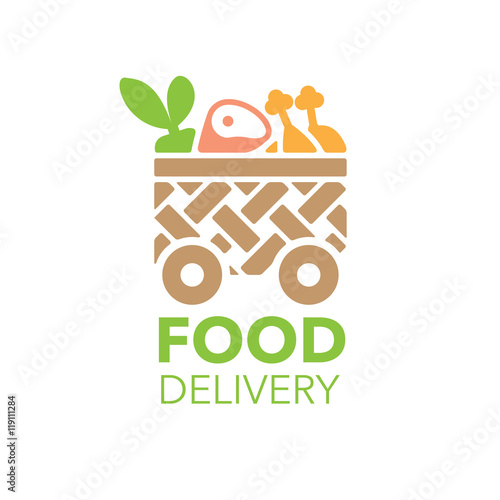 Fresh food delivery logo vector illustration