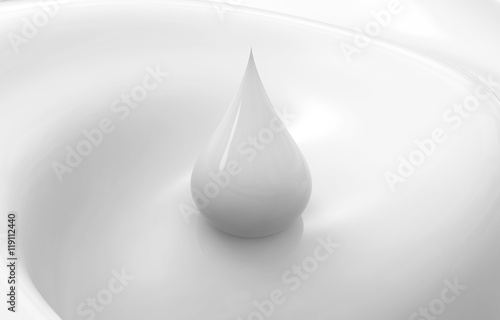 droplet of milk on white background