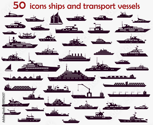 50 vector icons  ships photo