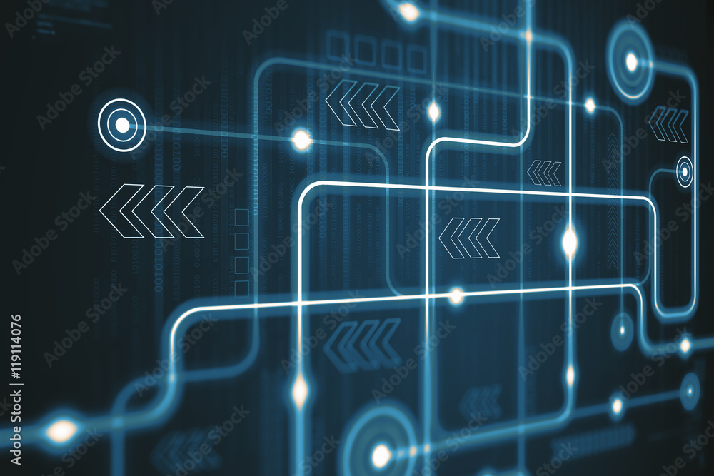 Dark blue technology motion background Dark blue technology motion background
