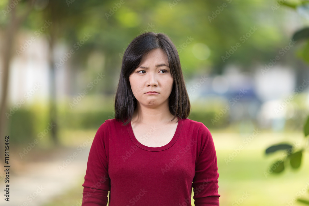 Angry Woman Standing at Park Angry Woman Standing at Park