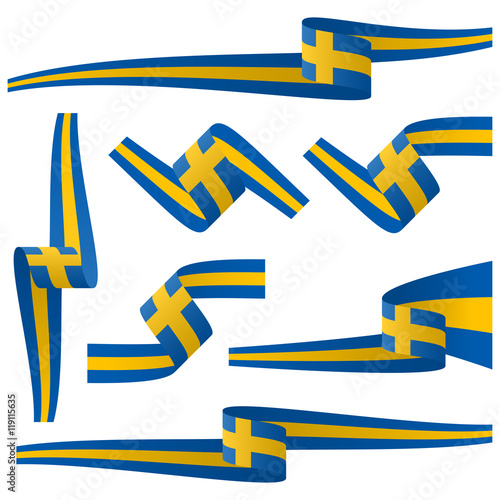 collection of swedish country flag banners