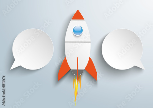 Infographic 2 Paper Speech Bubbles Rocket