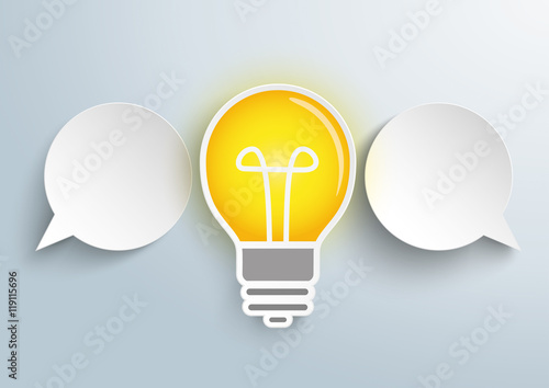Infographic 2 Paper Speech Bubbles Bulb