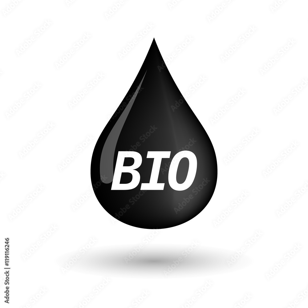 Isolated oil drop icon with the text BIO Isolated oil drop icon with the text BIO