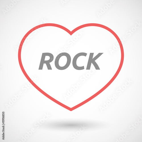 Isolated line art heart icon with the text ROCK