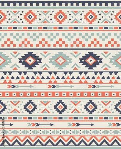 Seamless Ethnic pattern textures. Navajo geometric print. Rustic decorative ornament. Abstract geometric pattern. Native American pattern. Ornament for the design of clothing