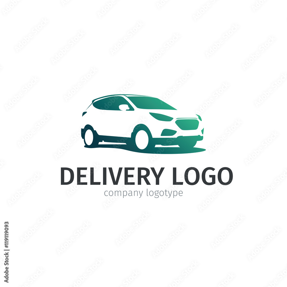 Car repair or delivery service label. Vector logo design template.